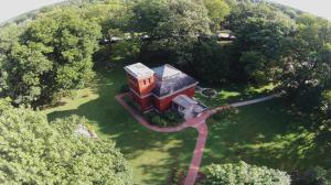 Aerial shot depicting General Lew Wallace's Study