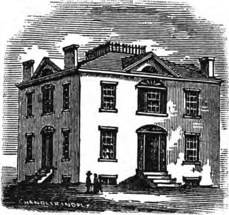 The Indiana governor's mansion in 1825