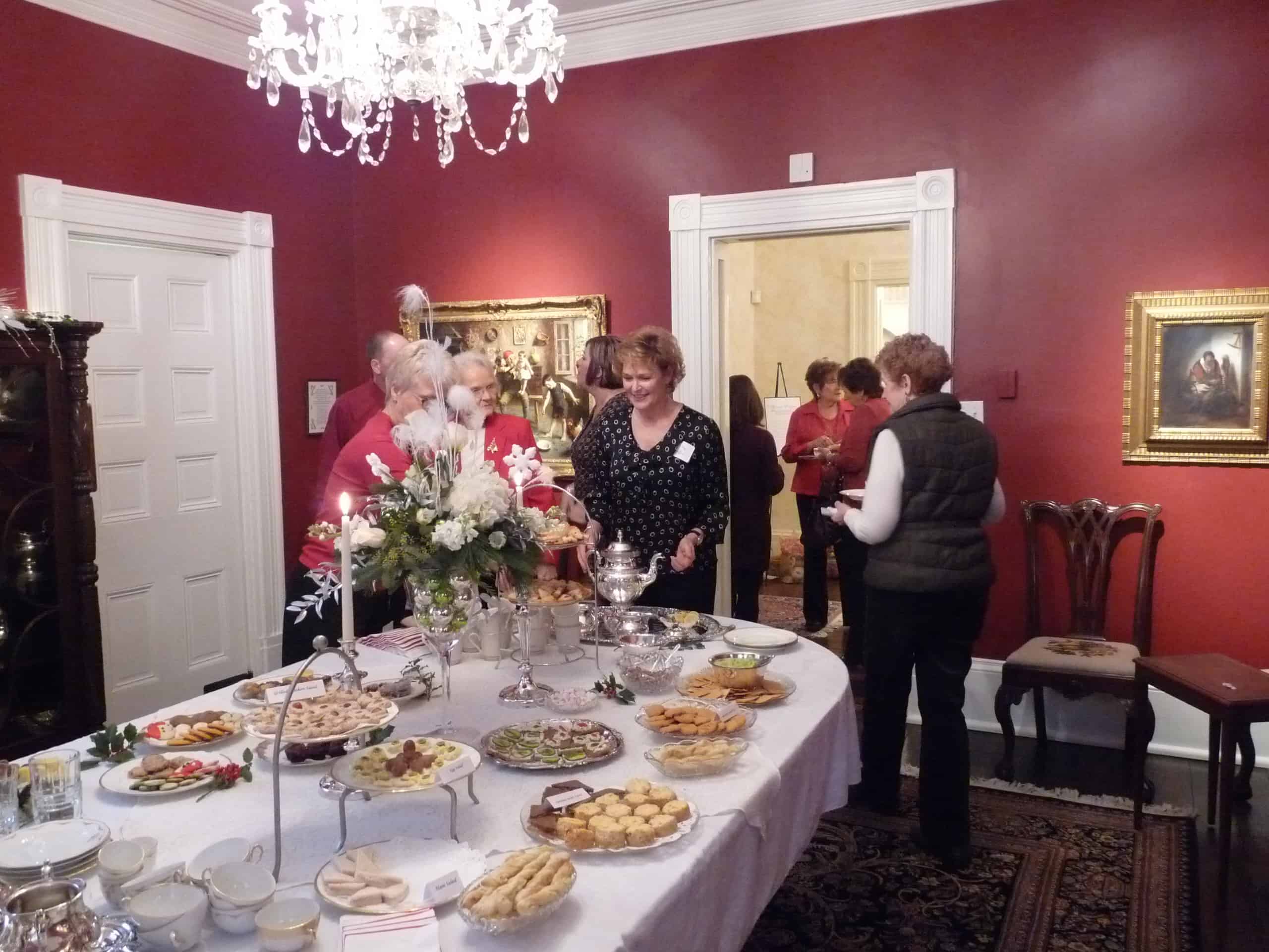 The dining room of Elston Homestead during the Holiday Tea