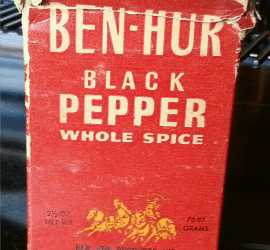 A red box labelled "Ben-Hur Black Pepper"