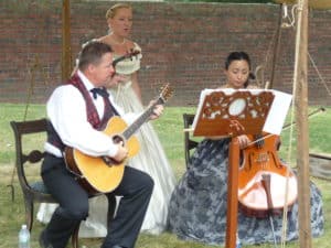 Music from Civil War reenactors in encampment