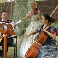 The Emily Thompson trio perform at a Civil War encampment