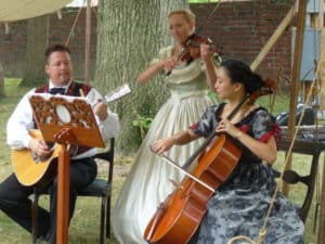 The Emily Thompson trio perform at a Civil War encampment