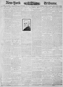 Front page of the New-York Tribune showing Lew Wallace's obituary