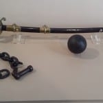 Lew Wallace's sword with a cannon ball from Monocacy and the slave chains struck from Maggie Toogood's neck