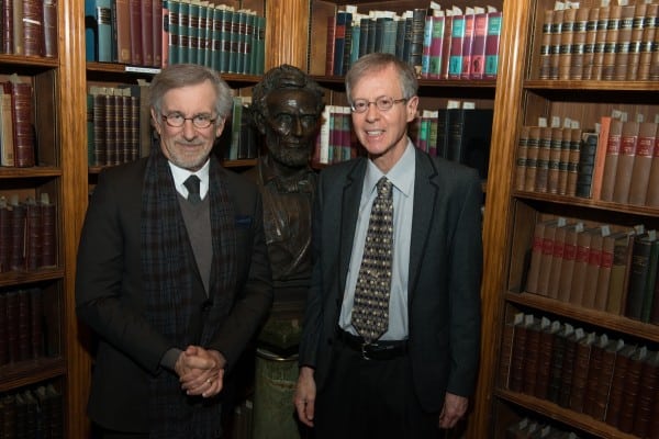 Dr. Robert E. May and Steven Spielberg at the Lincoln Book Prize event