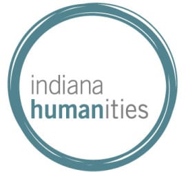 Indiana Humanities Council logo in color: A teal circle with the name inside in gray and teal text.