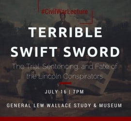 Advertisement for a lecture, "Terrible Swift Sword."