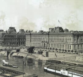 An 1867 illustration of the Louvre in Paris, France, Europe