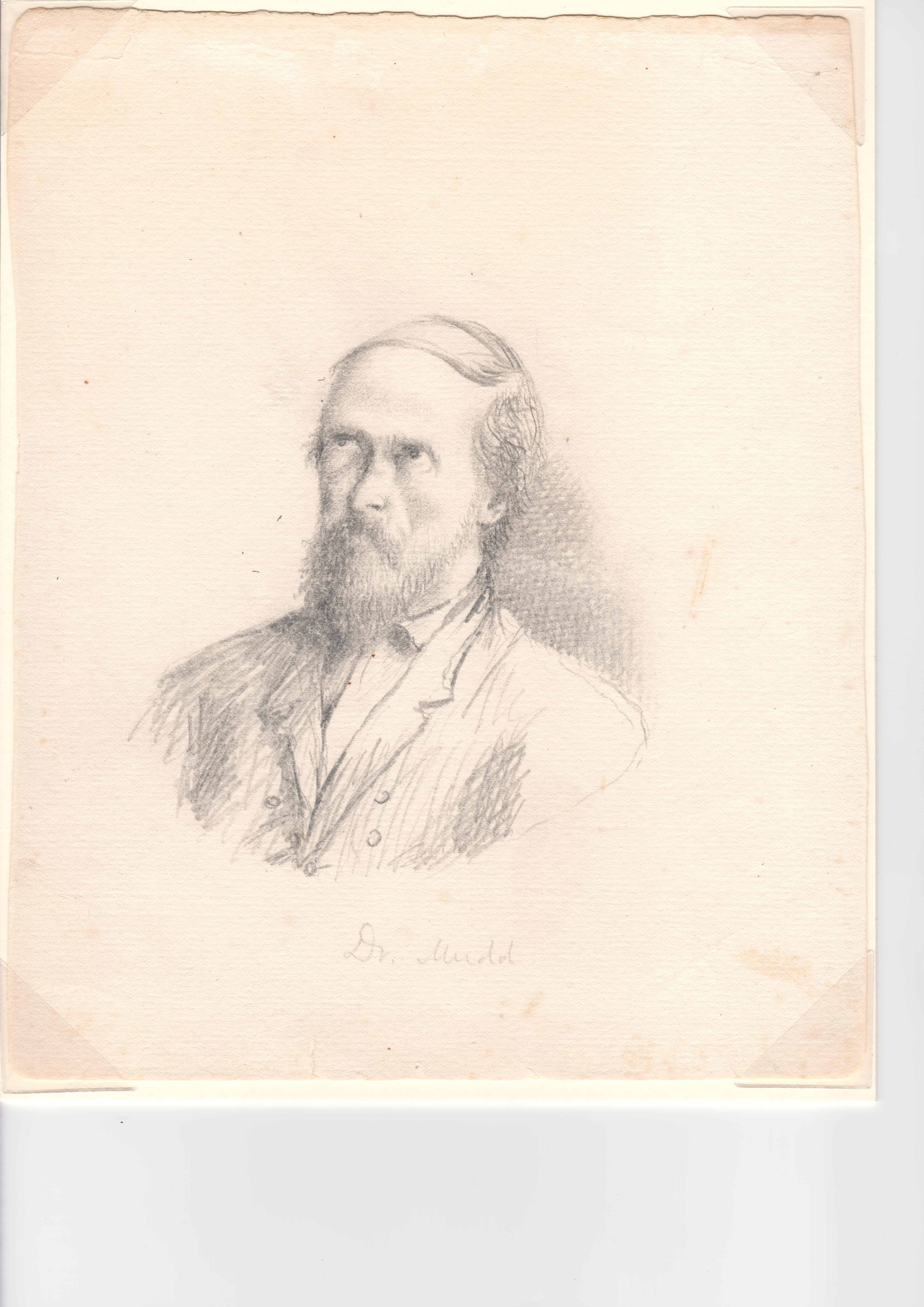 Lew Wallace's sketch of Dr. Samuel Mudd, one of the Lincoln assassination conspirators.