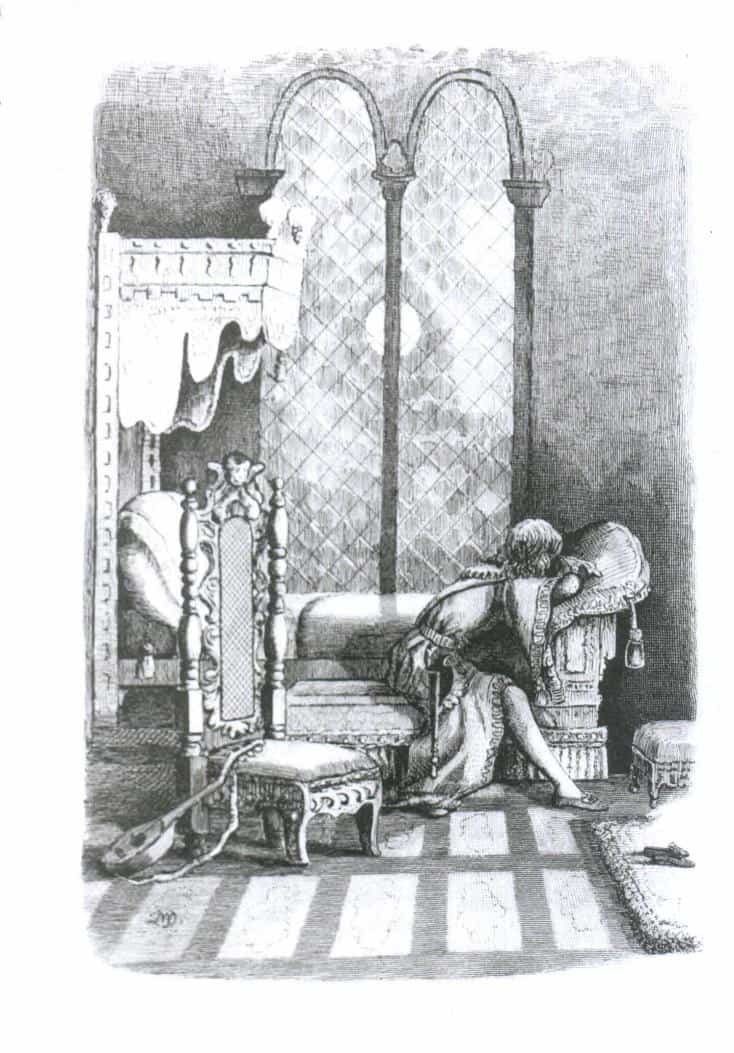 Lovel went alone to Ginevra's chamber, a sketch by Lew Wallace from Susan Wallace's book Ginevra