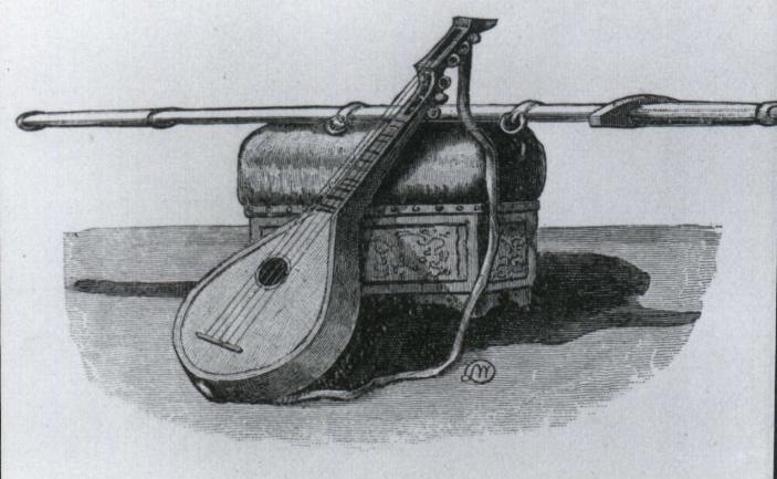 Mandolin and Sword, a sketch by Lew Wallace from Susan Wallace's book Ginevra