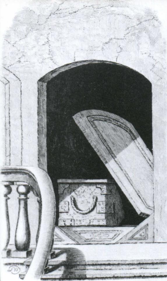 Old Oak Chest, a sketch by Lew Wallace from Susan Wallace's book Ginevra