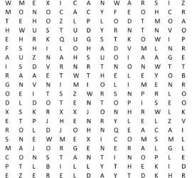 Word search image for the Lew Wallace activity book